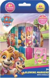 Blow Pens with Stencils for Girls Paw Patrol, 6 pcs