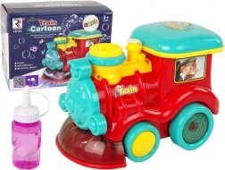 Bubble locomotive with lights and sounds – red