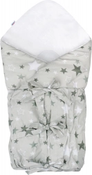 Klassisk snørelukket svøb New Baby grå med stjerner