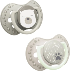 LOVI Ciuccio con mini scudo in silicone dinamico BUDDY BEAR 0-2 mesi 2 pezzi