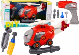 Schroefbare helikopter voor kinderen om te monteren – rood