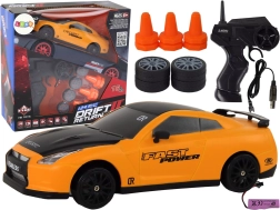 RC sportauto 1:24 met verwisselbare wielen – geel