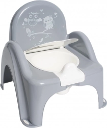 Vasino musicale per bambini con coperchio Gufi, grigio