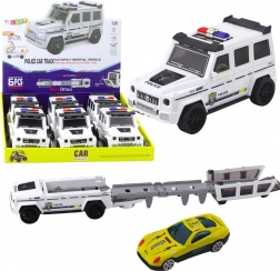 Police Off-Road Car with Friction Drive and Opening Track – White