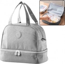 Termoizolační obědová taška s nastavitelným popruhem stříbrná