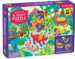 Mudpuppy Pizzasaurus scented puzzle for kids, 60 pieces