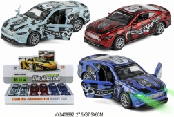 macchinina da corsa in metallo 1:32 con porte apribili e luci