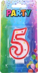Party svečka številka 5 rdeča