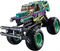 Sluban pull-back Bigfoot car green–purple