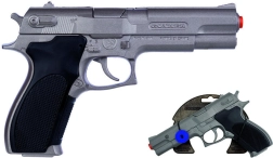 Pistola della polizia in metallo argento opaco 8 colpi