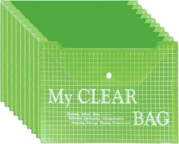 Priehľadná spisová obálka A4 s drukom, zelená (20 ks)