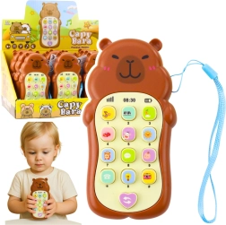 Children's educational capybara phone – lights and sounds, brown