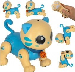 Interactive remote-controlled robotic cat, blue
