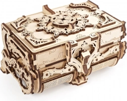 Drewniana mechaniczna szkatułka UGEARS – antyczny design, puzzle 3D