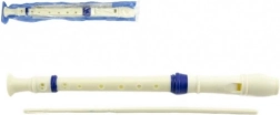 Plastic soprano recorder 33 cm with cleaner