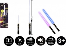 Sabre lumineux pliable avec lumière et sons, 80 cm