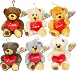 Plush Teddy Bear with Love Heart 14 cm