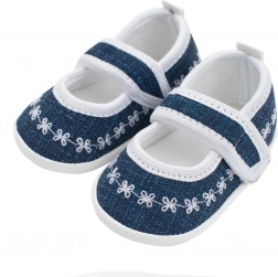 Chaussons pour bébé New Baby Jeans, blancs, 0–3 mois