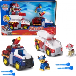 Paw Patrol Fire Rescue – Chase and Marshall Figures with Vehicles and Water Projectiles