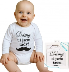 Babyromper van katoen met print New Baby Dames, ik ben er al! – cadeauverpakking