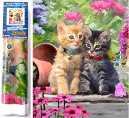 Diamond Painting Kittens in the Garden 30x40 cm