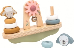 Wooden balancing stacker with animals