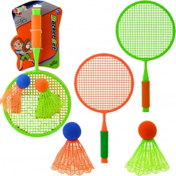 Set za badminton za djecu - 2 reketa i 2 velika loptica