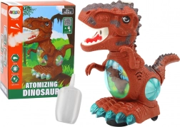Dancing brown dinosaur with obstacle sensor, light and sound effects
