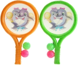Plastic paddles and balls for kids with dolphin theme