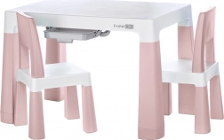Plastic tafeltje met stoelen FREEON Neo wit en roze