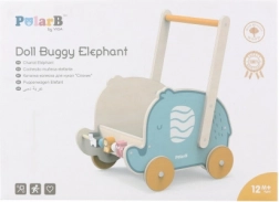 VIGA PolarB Wooden 2-in-1 Walker and Cart - Elephant