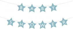 Banner per baby shower con stelline – Azzurro chiaro
