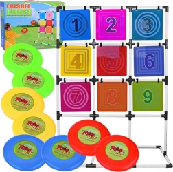 Frisbee target tossing skill game, set for kids