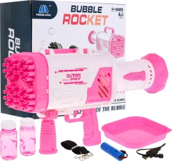 Bubble gun for kids 3+ with fan and solution – Pink
