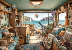 Bluebird puzzle camping by the coast 1000 pieces