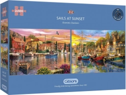 Gibsons Puzzle Sailboats at Sunset 2x500 Pieces