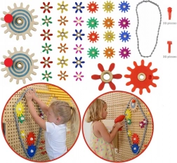 Masterkidz Gear and Chain Set for STEM Wall Panel, 79 Pieces