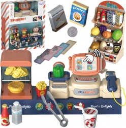 Woopie kids’ supermarket with scanner and cash register, 42 pieces
