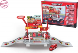 Remiza strażacka z samochodami i helikopterem – czeskie opakowanie