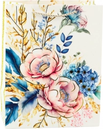 Darilna torba s cvetjem in zlatimi elementi