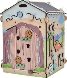 BusyKids casetta attiva DINO – tavola attività Montessori in legno con luce