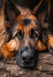 Diamond painting hvilende schæferhund 30 × 40 cm