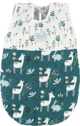 Sleeping bag for 36–40 cm doll PETITCOLLIN, green and white