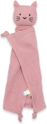 Muselinschnuffeltuch mit Kätzchen, rosa