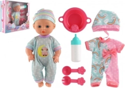 Babypop met stevig lijfje en accessoires, 25 cm