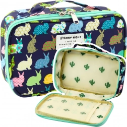 Astuccio scolastico organizer con tasca blu