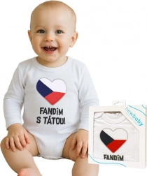 Kojenecké body s dlouhým rukávem New Baby Fandím s tátou