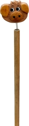 Wooden pencil with pig head