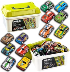 Set di macchinine in metallo con valigetta, collezione colorata da 30 pezzi