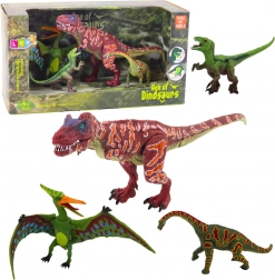 Set of Dinosaur Figures with Movable Parts, 4 pcs